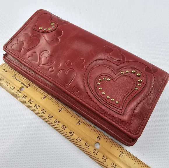 Fossil Women's Red Hayley Flip Wallet - Picture 7 of 9